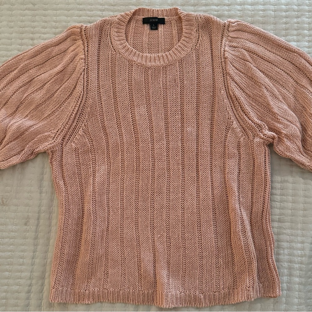 Short sleeve fisherman knit sweater. Never worn
